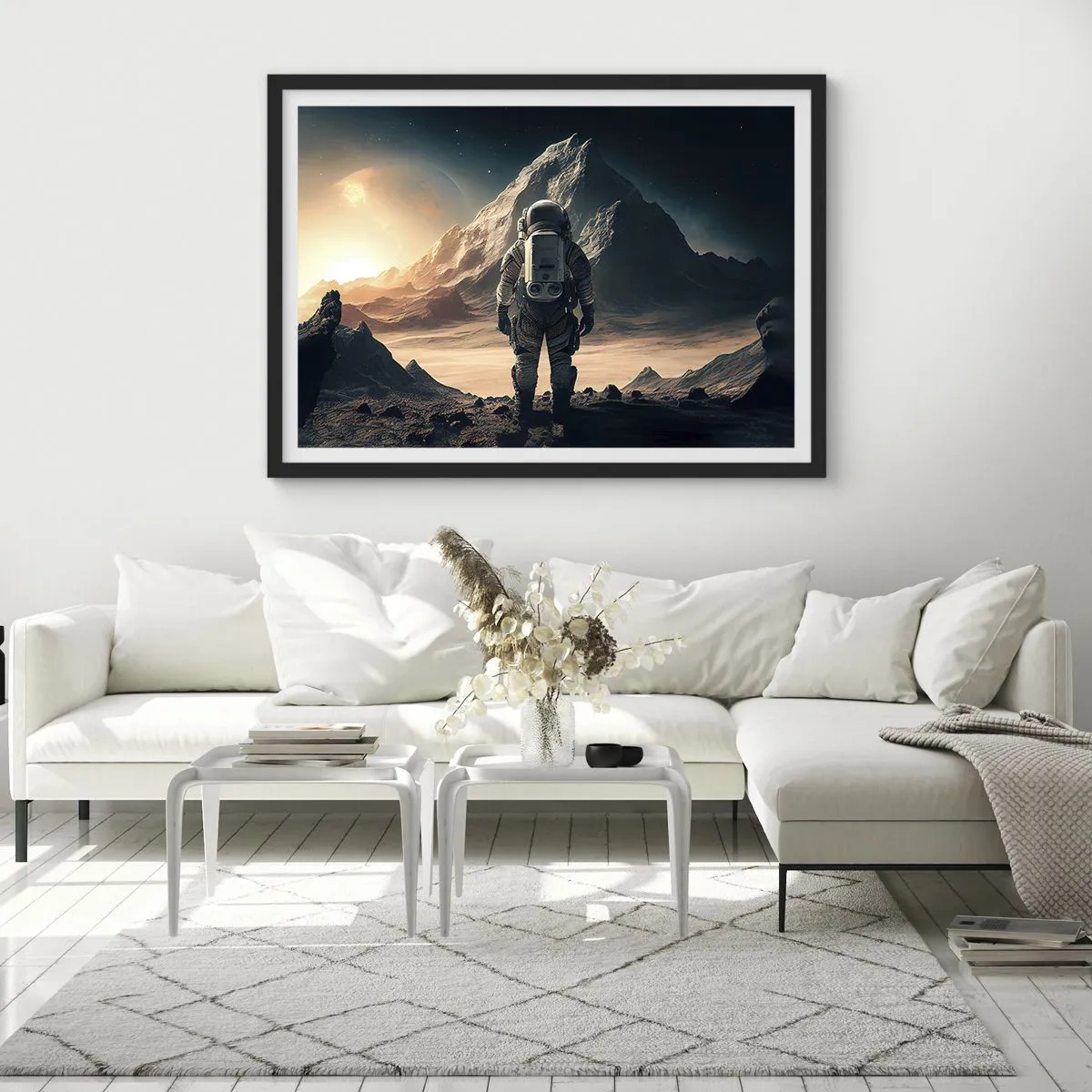 Pôster com moldura preta - Novo desafio - 70x50 cm