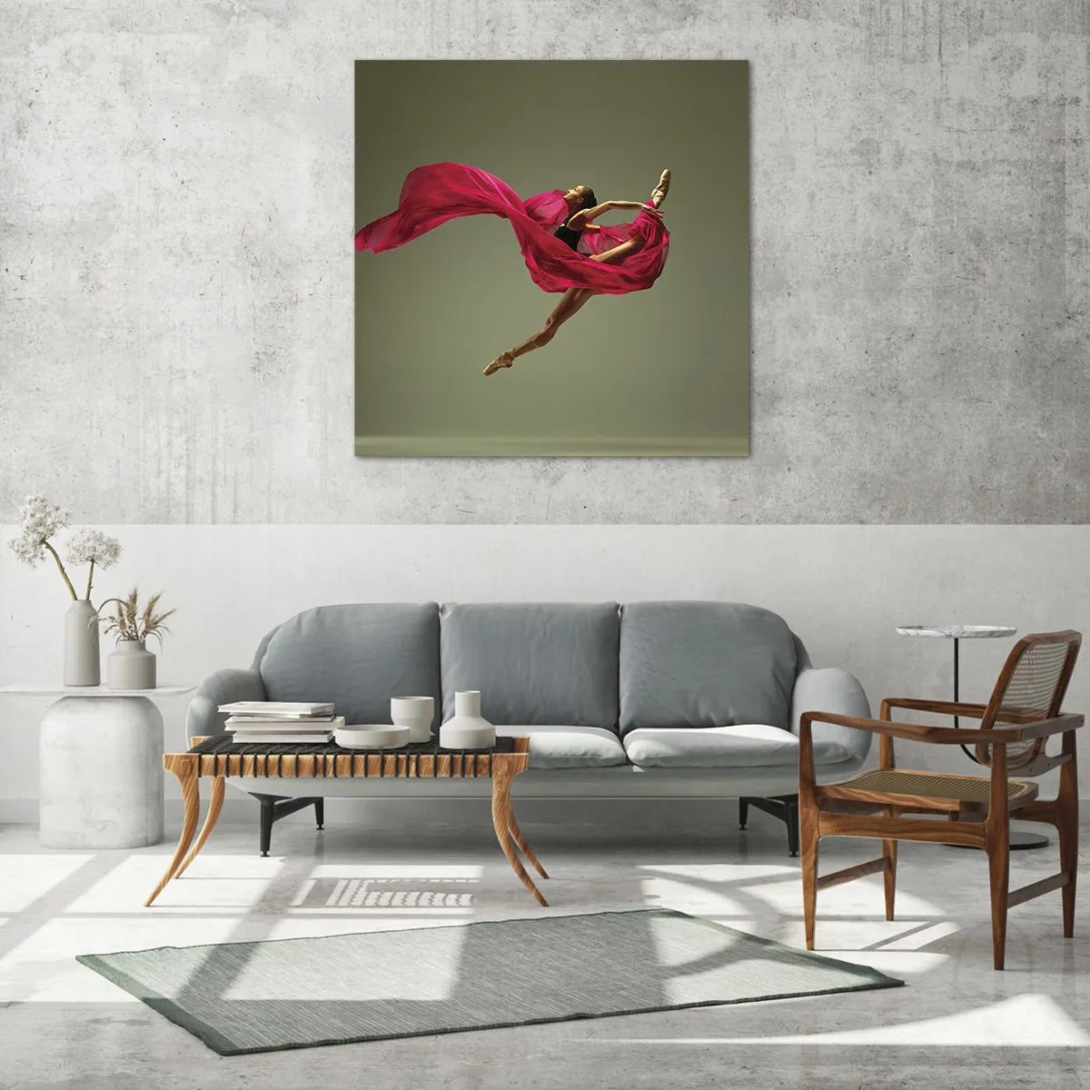 Quadro em vidro - Chama dançante - 70x70 cm