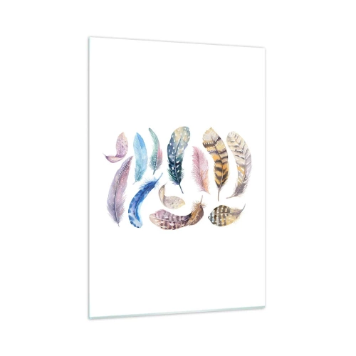 Quadro em vidro - Leve, heterogéneo e multicolorido - 50x70 cm