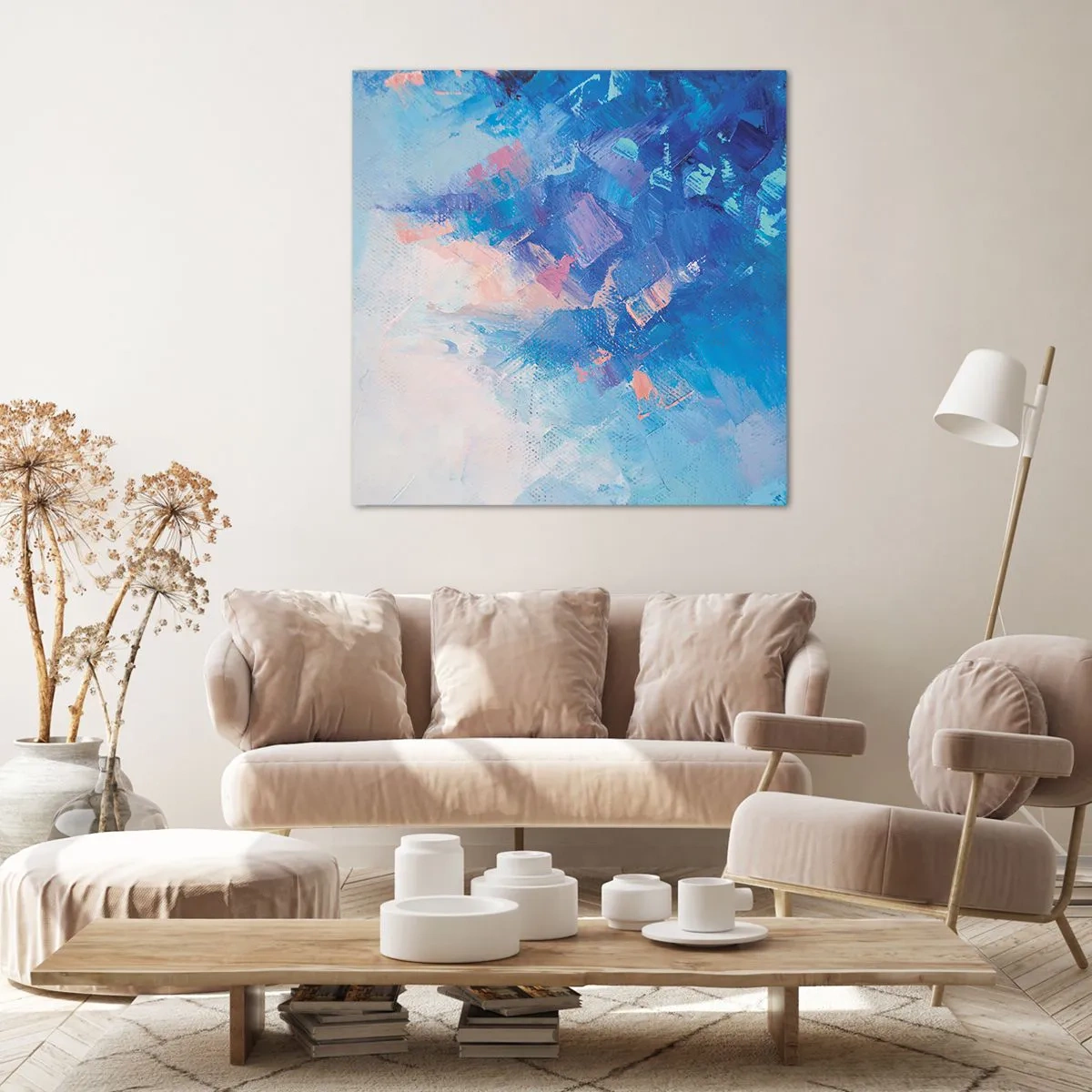 Quadro em tela - Abstração de inverno - 30x30 cm