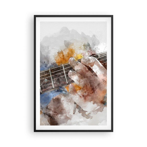 Pôster com moldura preta - Poesia entre as cordas - 61x91 cm