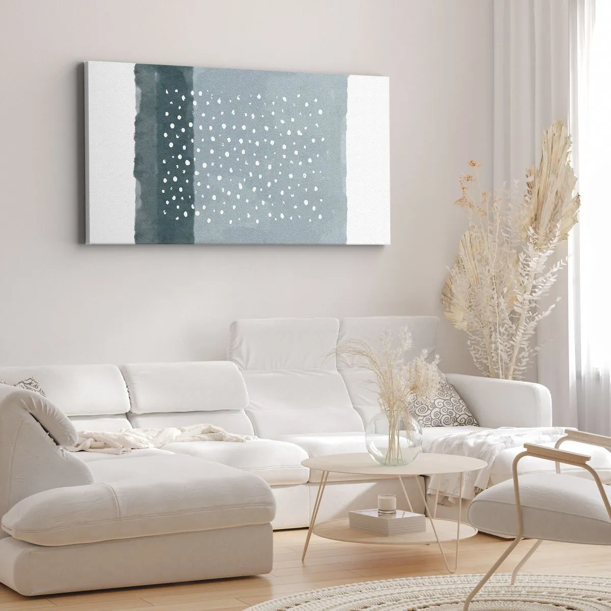 Quadro em tela - Cultivado em azul - 100x40 cm