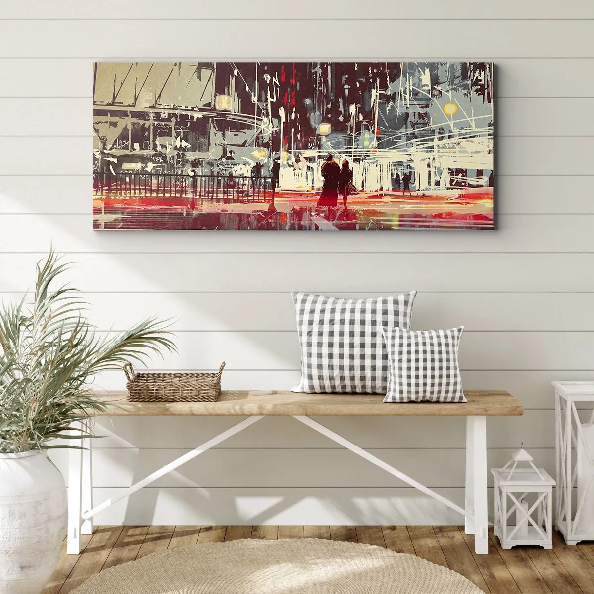 Quadro em tela - Travessia metropolitana - 100x40 cm