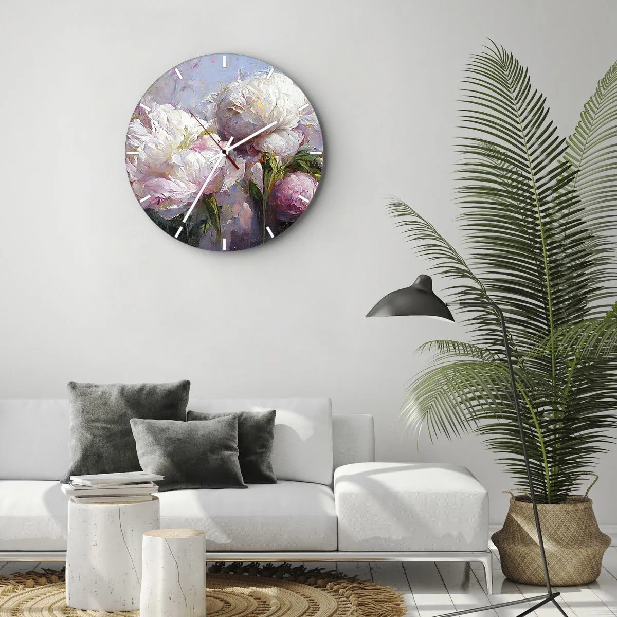 Relógio de parede - Relógio em vidro - Um buquê cheio de vida - 40x40 cm
