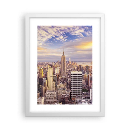 Pôster em moldura branca - Alcançar as nuvens - 30x40 cm