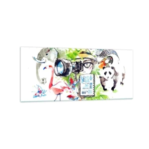 Quadro em vidro - Através da lente do viajante - 120x50 cm