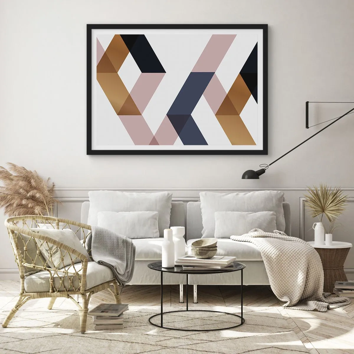 Pôster com moldura preta - Planos e ângulos - 70x50 cm