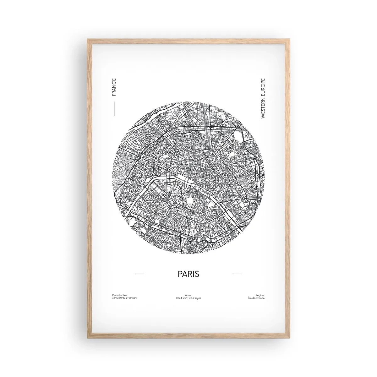 Pôster com moldura de carvalho claro - Anatomia de Paris - 61x91 cm