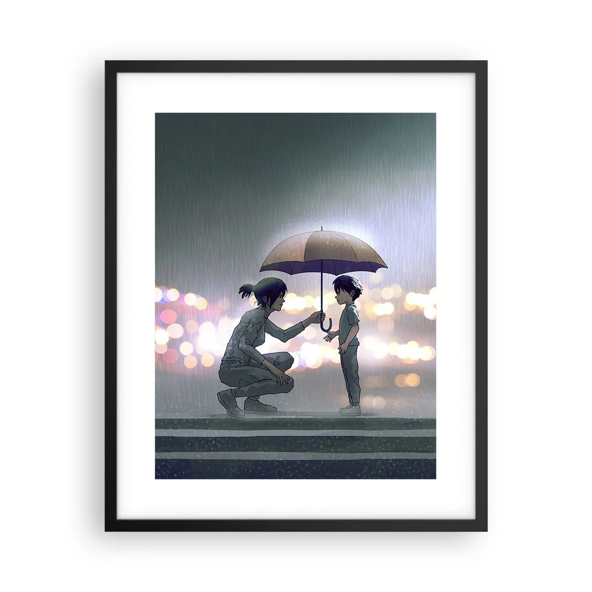 Pôster com moldura preta - Está tudo bem agora - 40x50 cm