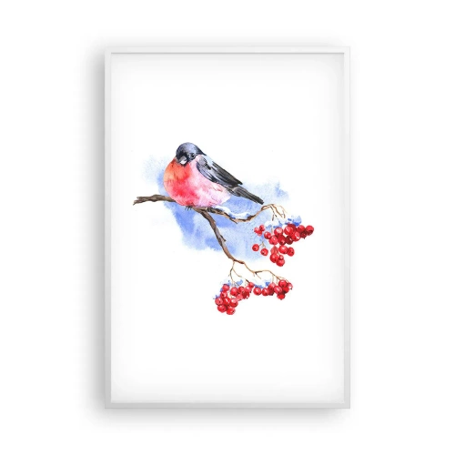 Pôster em moldura branca - Inverno a cores - 61x91 cm