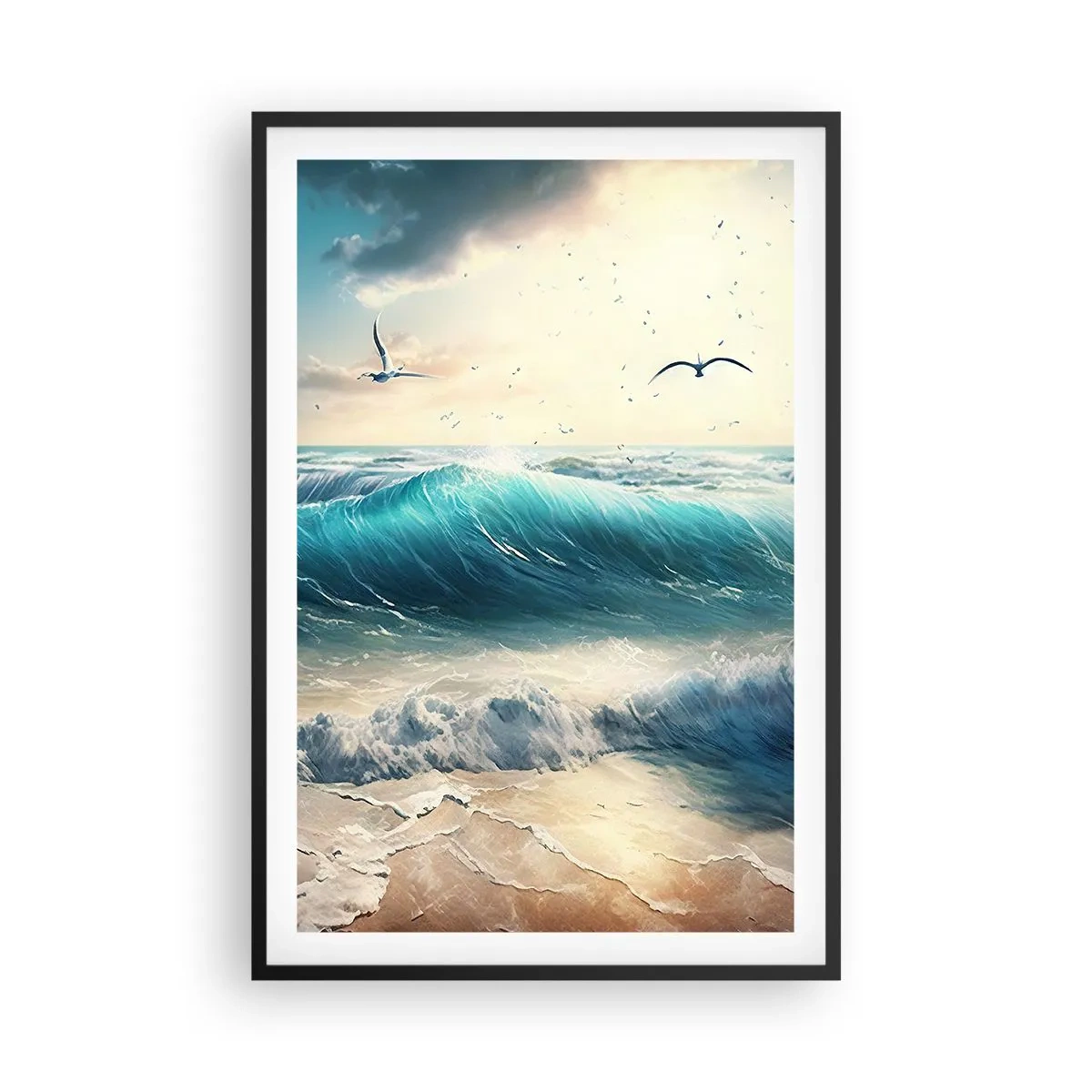 Pôster com moldura preta - Cantarola apenas para si - 61x91 cm