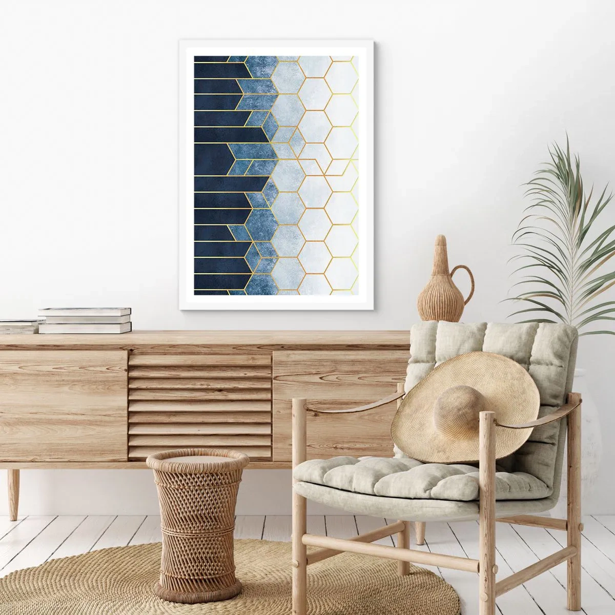 Pôster em moldura branca - Composição em ritmo sincopado - 70x100 cm