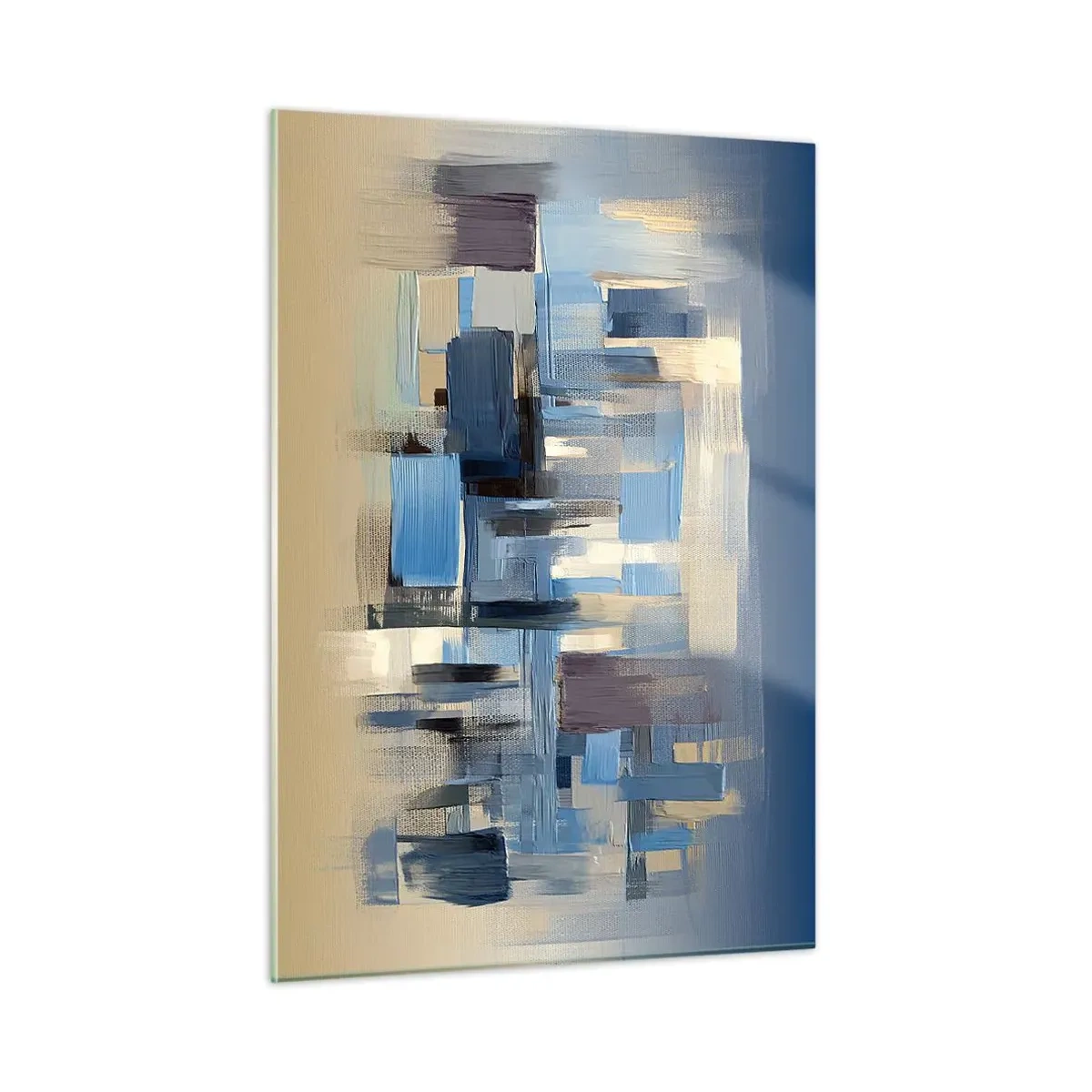 Quadro em vidro - Construção azul - 50x70 cm