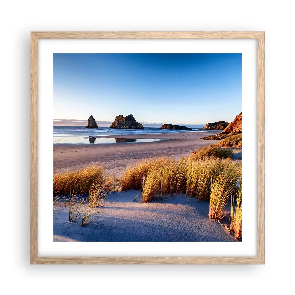 Pôster com moldura de carvalho claro - Para quem busca a paz - 50x50 cm