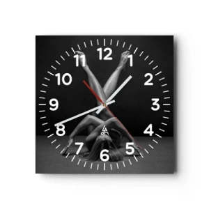 Relógio de parede - Relógio em vidro - Geometria da nudez - 30x30 cm