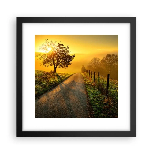 Pôster com moldura preta - Uma tarde agradável - 30x30 cm