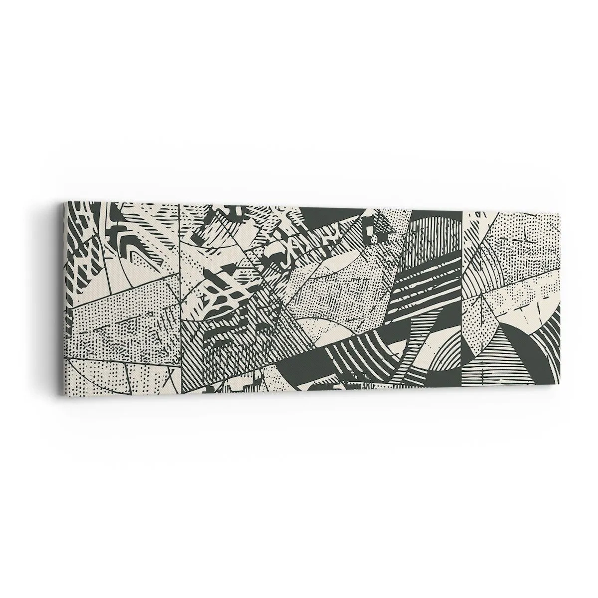 Quadro em tela - A dinâmica do presente - 90x30 cm