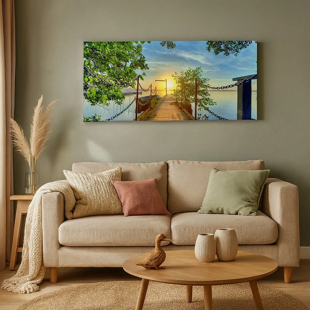 Quadro em tela - Oeste sobre a água - 100x40 cm