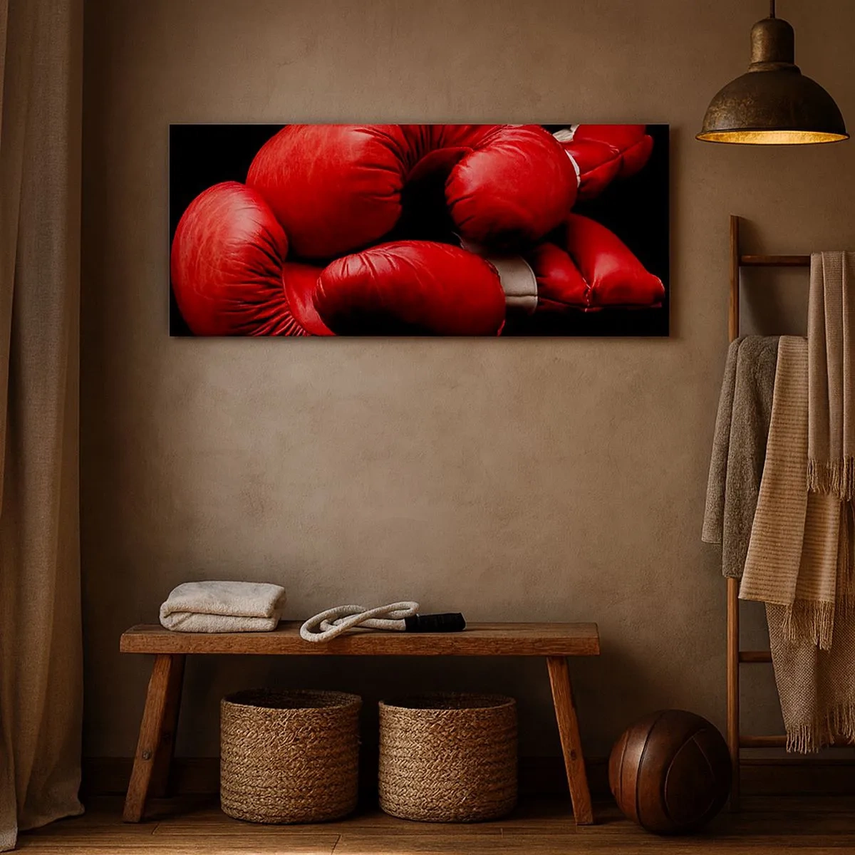 Quadro em tela - As emoções da luta ficaram para trás - 100x40 cm