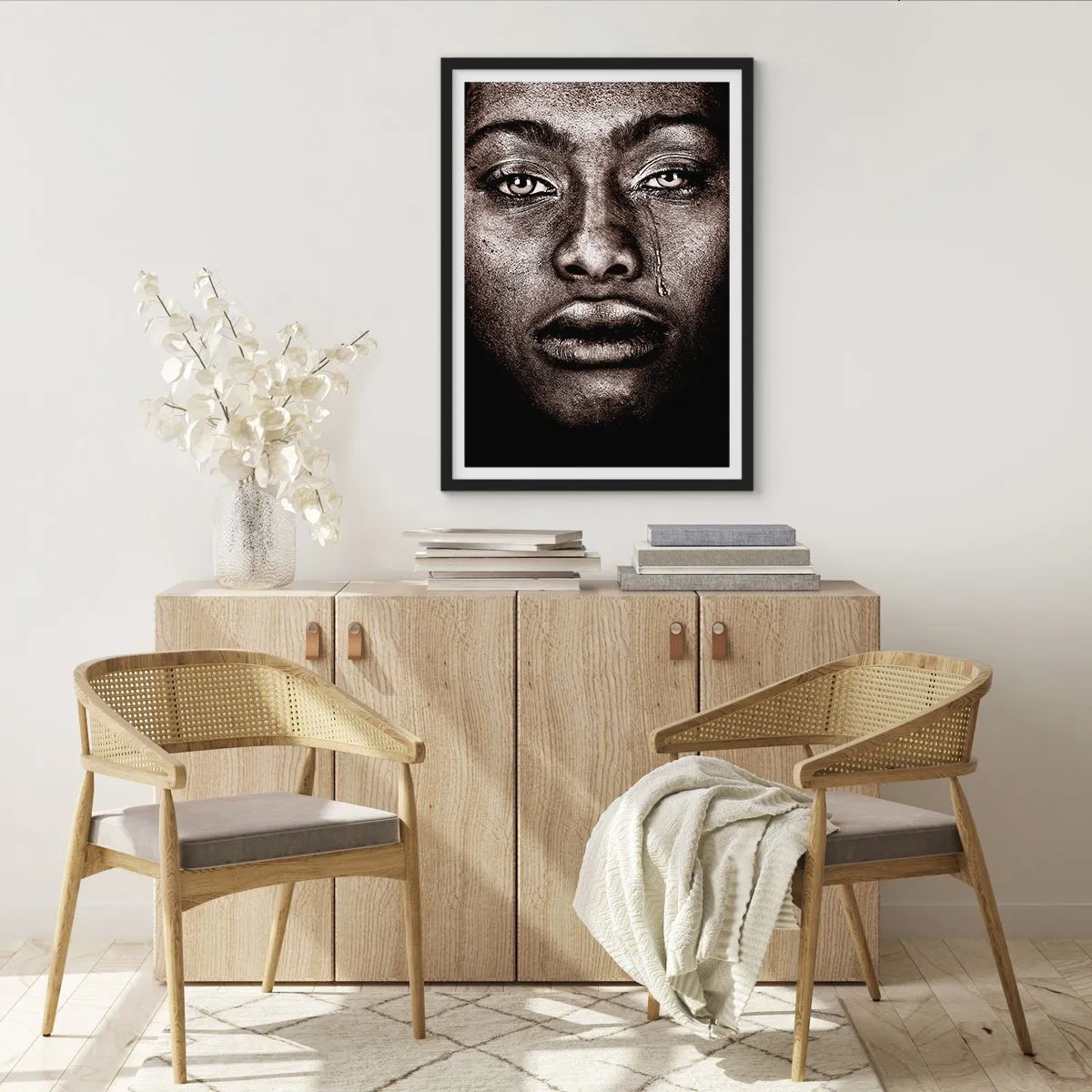 Pôster com moldura preta - Uma lágrima - 61x91 cm