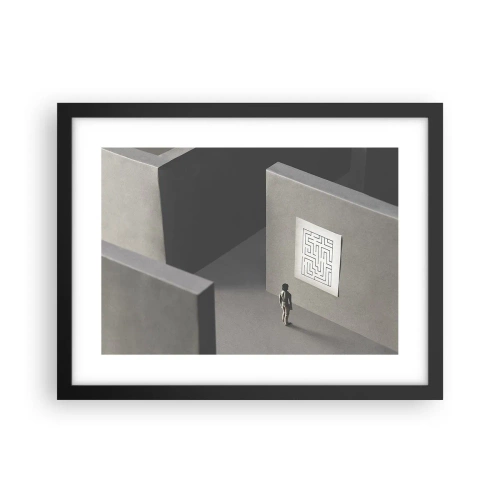 Pôster com moldura preta - Mas onde estou? - 40x30 cm