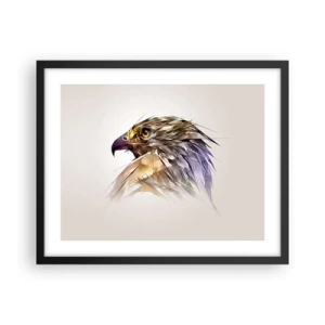 Pôster com moldura preta - Retrato de um guerreiro - 50x40 cm