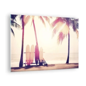 Quadro em vidro - Vai ser um ótimo dia - 70x50cm - Vai ser um grande dia - Decoração de parede moderna para a sala de estar e quarto ARTTOR