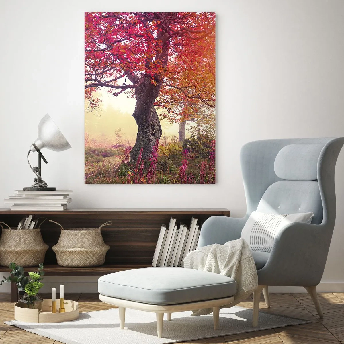 Quadro em vidro - Um frenesi de florescimento - 70x100 cm