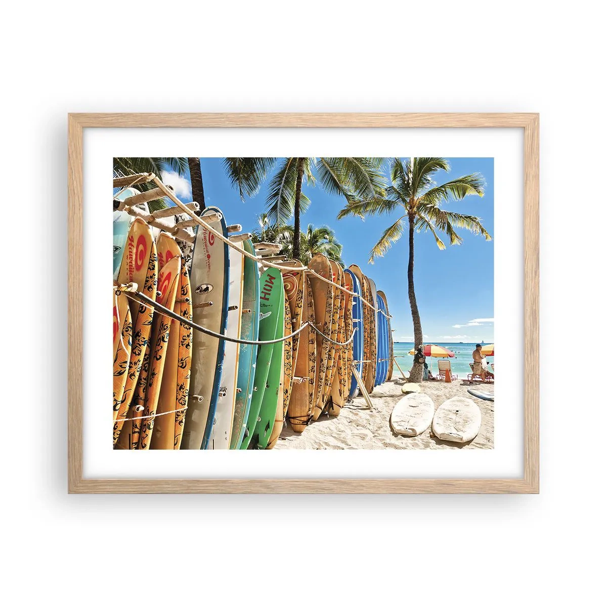 Pôster com moldura de carvalho claro - Diversão ensolarada - 50x40 cm