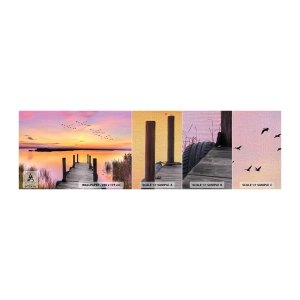 Amostra de papel de parede Premium Canvas - Silenciosa Alvorada Violeta  - Paisagem, Lago, Natureza - 100x30 cm