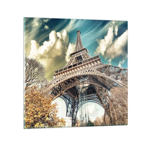 Quadro em vidro - E no outono em Paris... - 50x50 cm