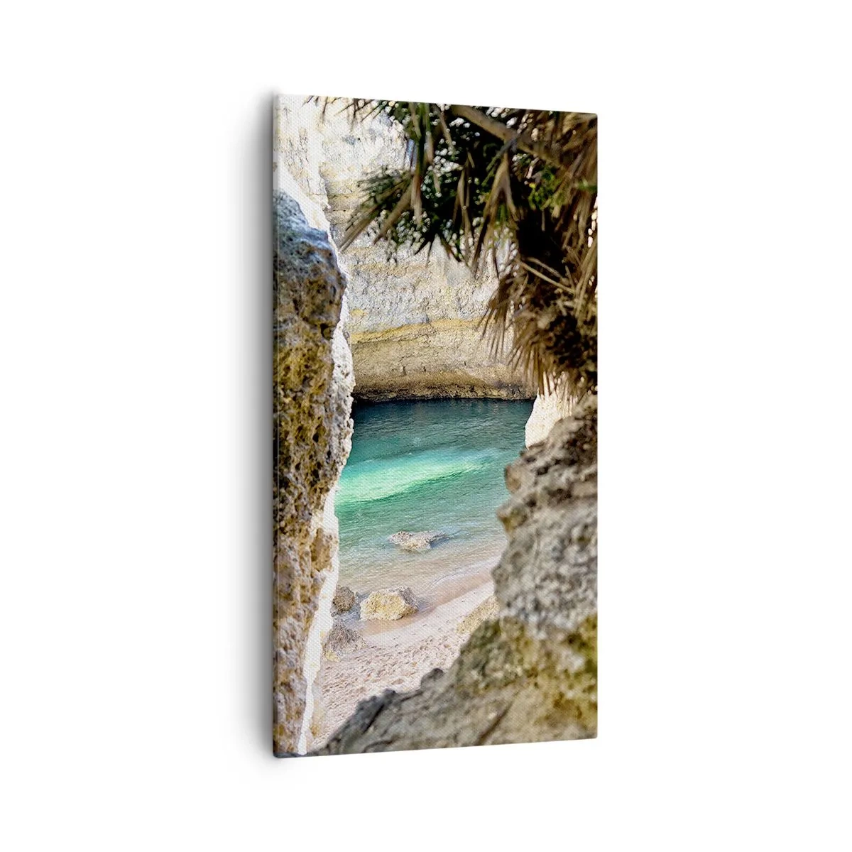 Quadro em tela - Baía turquesa - 55x100 cm