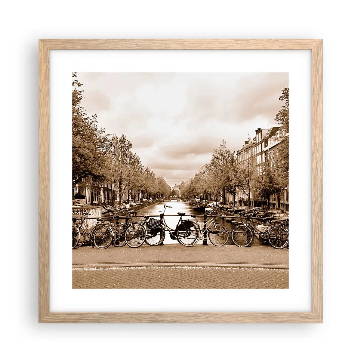 Pôster com moldura de carvalho claro - Vibrações holandesas - 40x40 cm