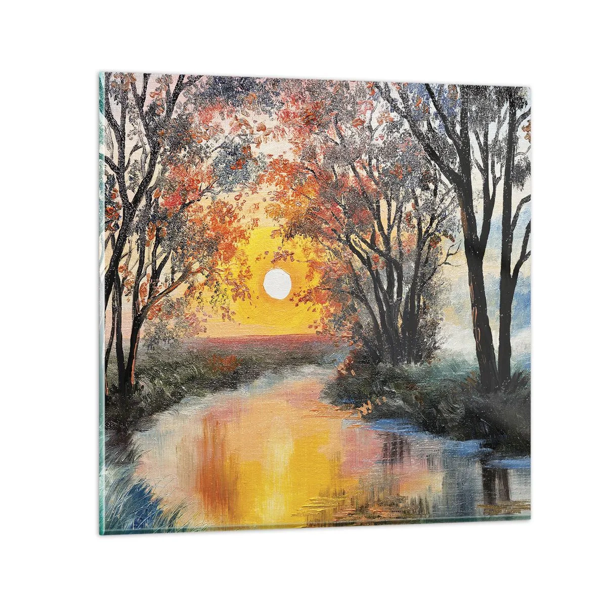 Quadro em vidro - Vibrações de outono - 30x30 cm