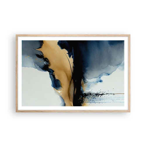 Pôster com moldura de carvalho claro - Atrás da cortina - 91x61 cm