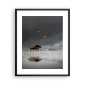 Pôster com moldura preta - Abrigo da chuva - 40x50 cm