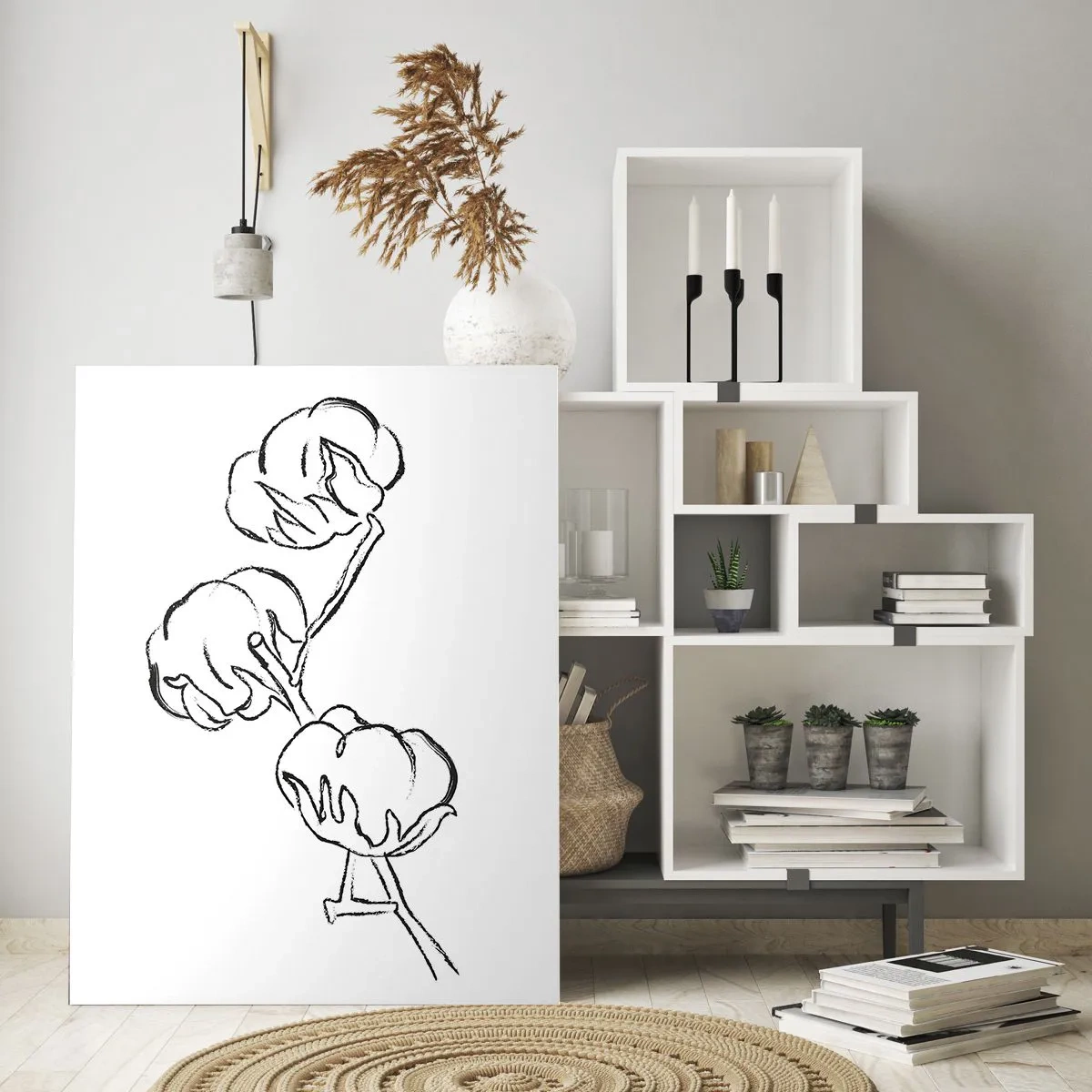 Quadro em vidro - Algodão para baixo - 50x70 cm