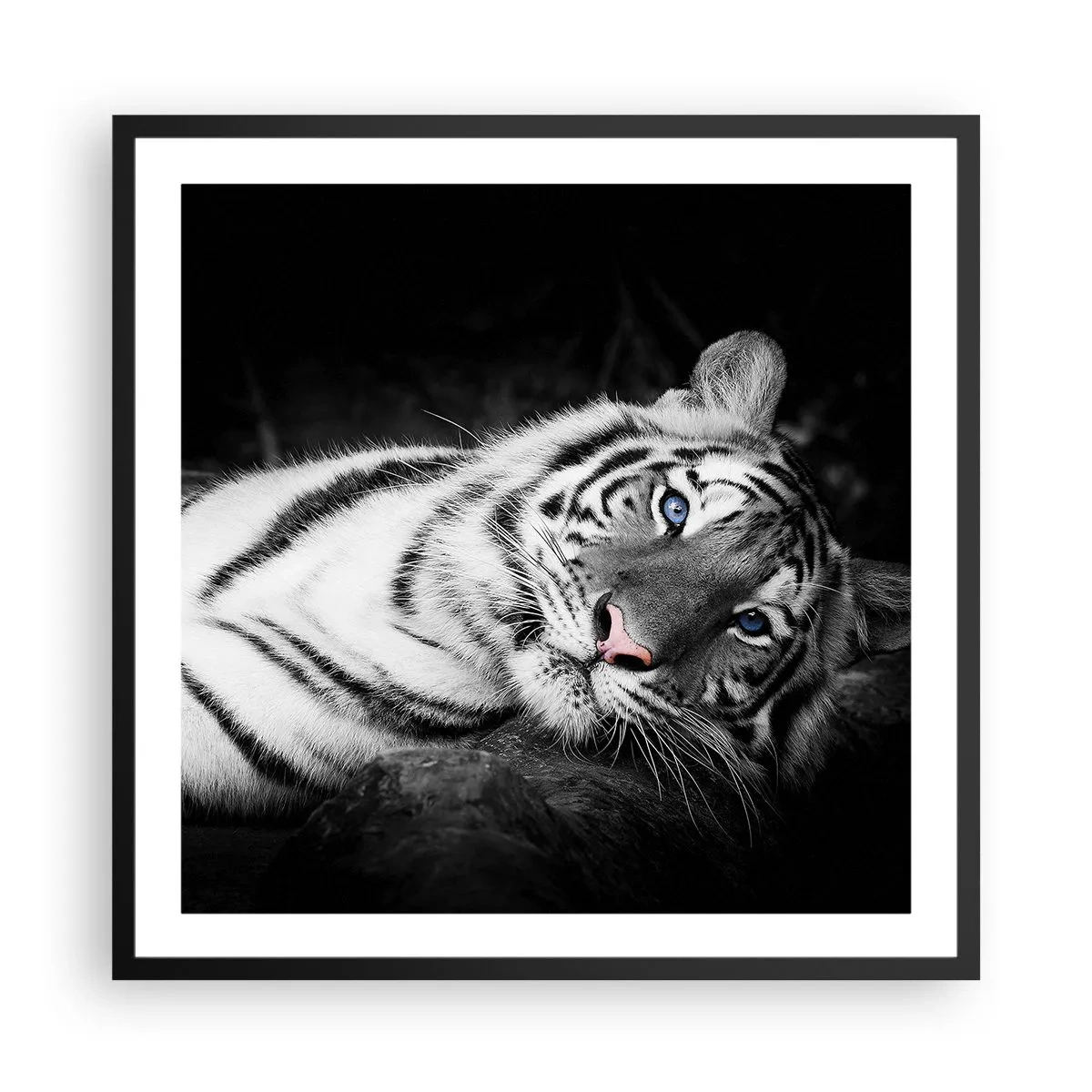 Pôster com moldura preta - Selvagem e tranquilo - 60x60 cm