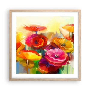 Pôster com moldura de carvalho claro - Não só vermelho - 50x50 cm