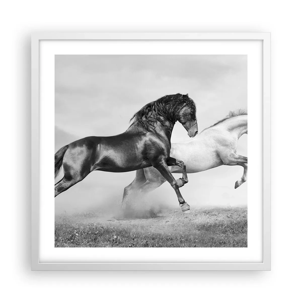 Pôster em moldura branca - Anjos e demônios - 50x50 cm