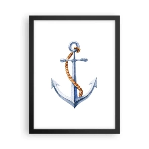 Pôster com moldura preta - Ahoy aventura! - 30x40 cm