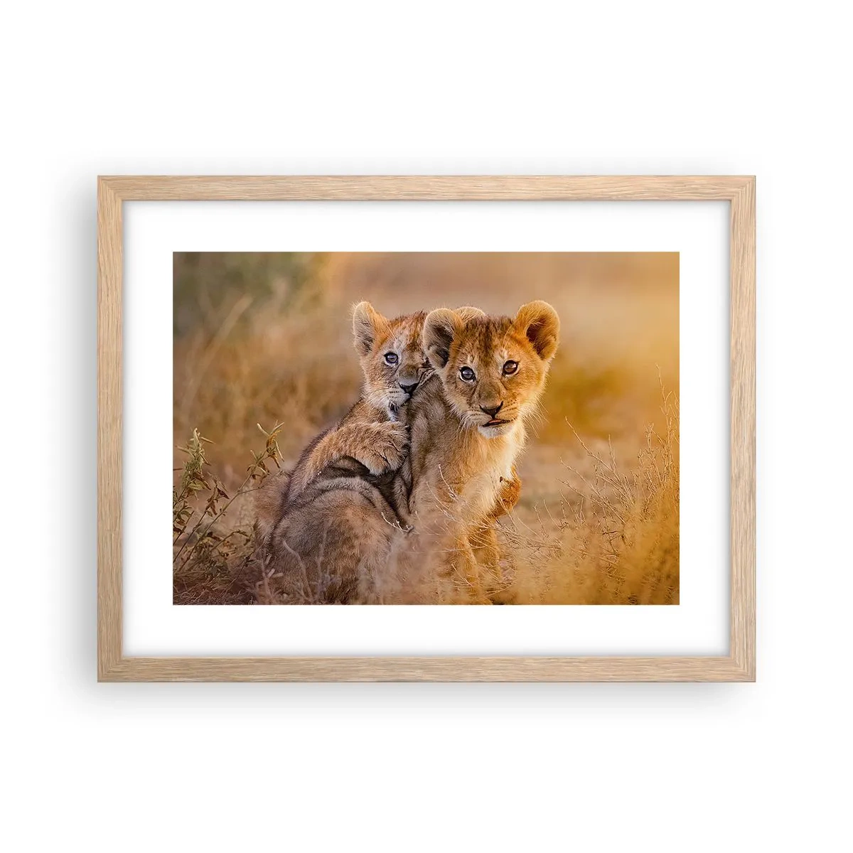 Pôster com moldura de carvalho claro - Não perturbe! Estamos a divertir-nos - 40x30 cm