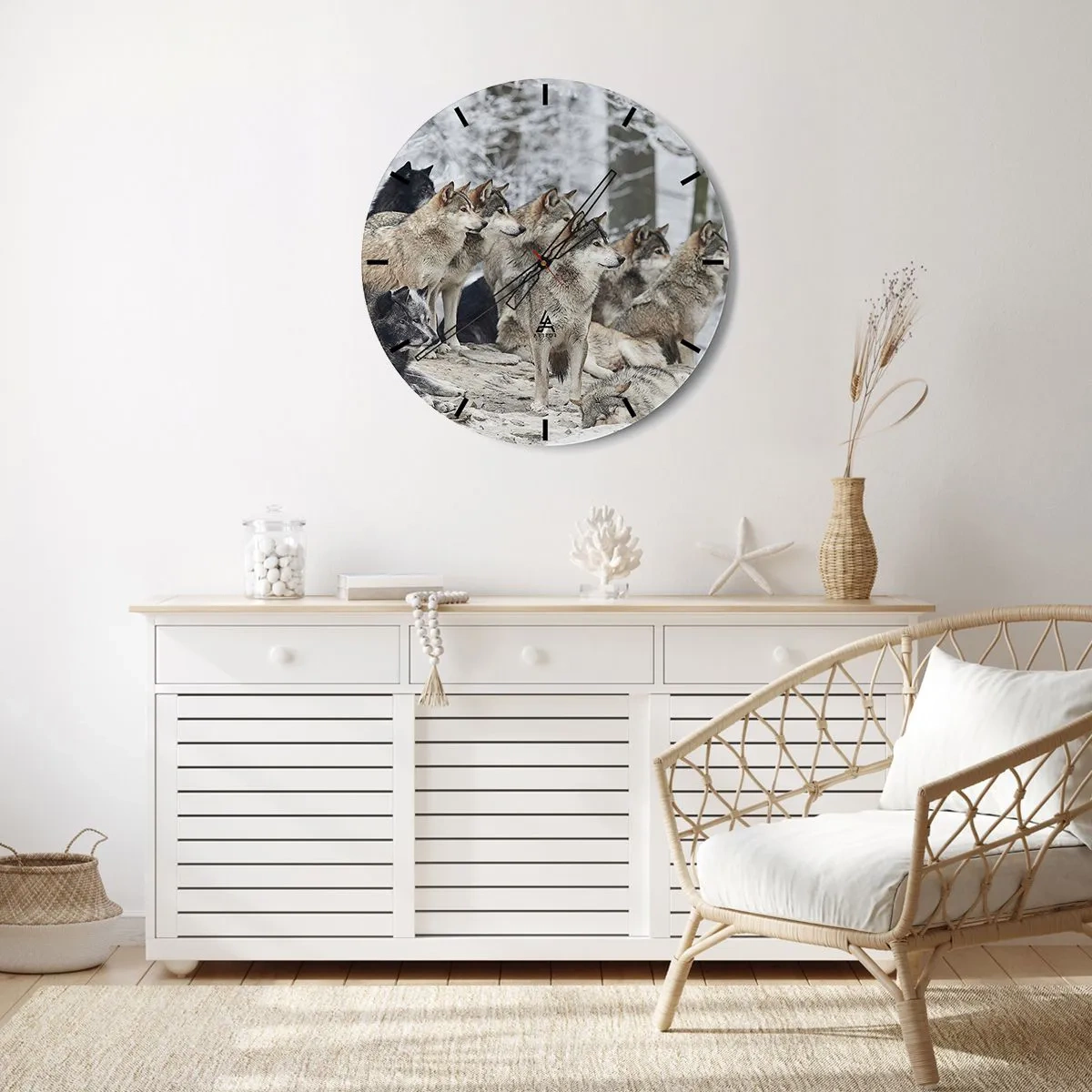 Relógio de parede - Relógio em vidro - Família e amigos - 40x40 cm