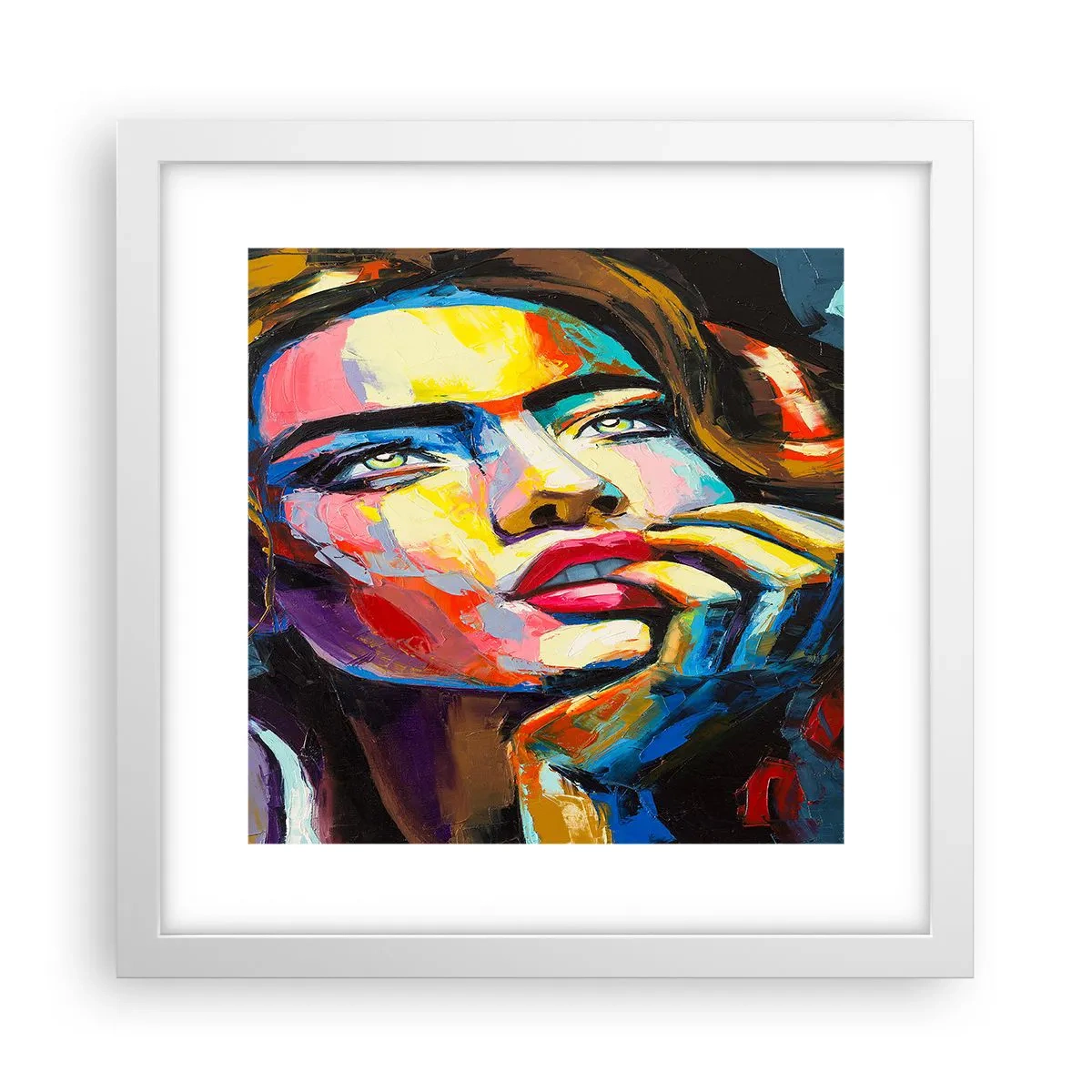 Pôster em moldura branca - Sonhos como pássaros voando no céu - 30x30 cm