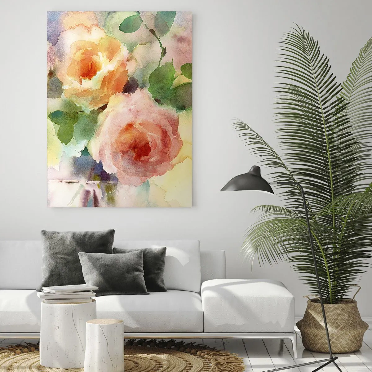 Quadro em vidro - Delicado como uma aquarela - 50x70 cm