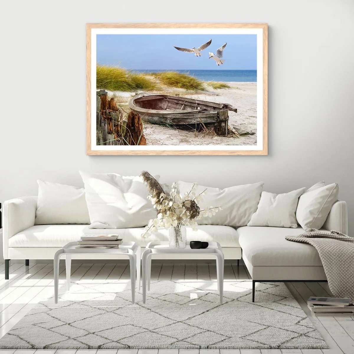 Pôster com moldura de carvalho claro - Banhado pelo vento - 50x40 cm