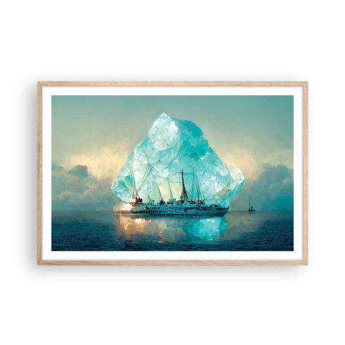 Pôster com moldura de carvalho claro - Diamante Ártico - 91x61 cm