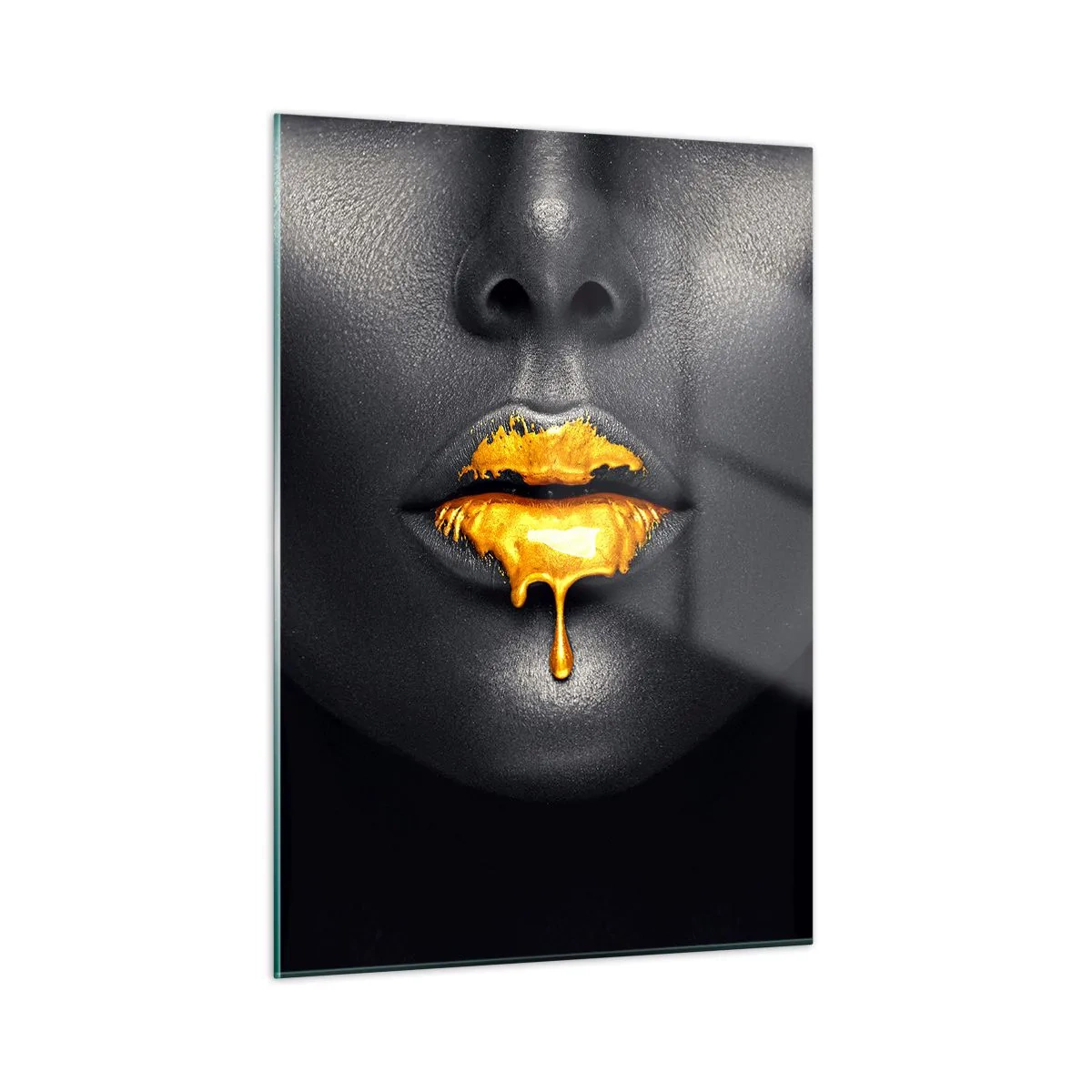 Quadro em vidro - Boca dourada - 50x70 cm
