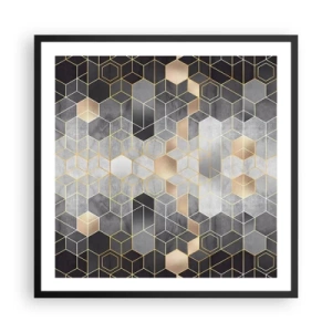 Pôster com moldura preta - Composição do diamante - 60x60 cm