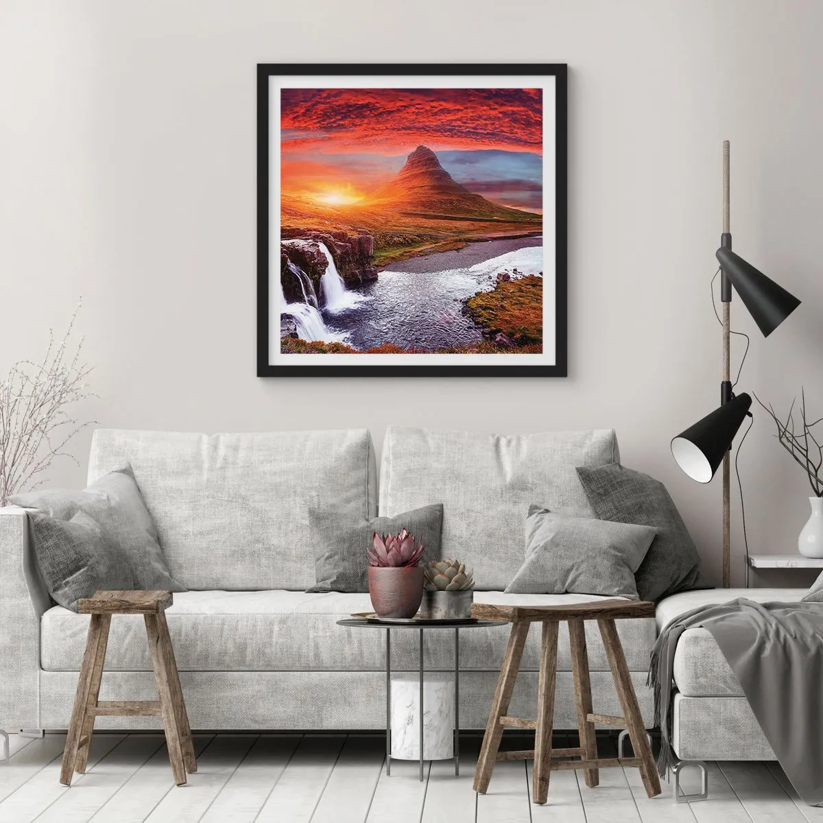 Pôster com moldura preta - A vista da Terra Média - 30x30 cm